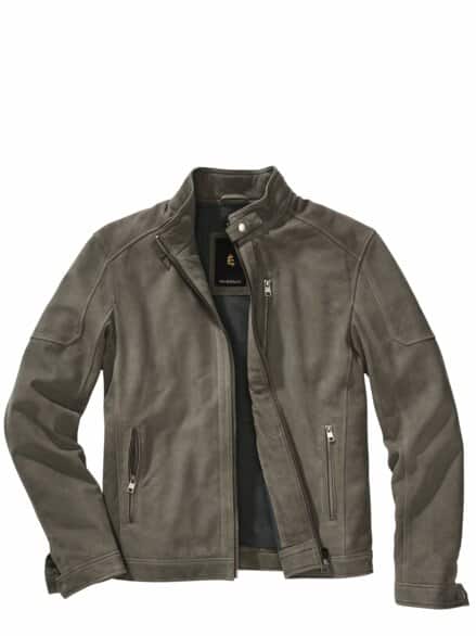 Velvet-Racer-Lederjacke bergolive