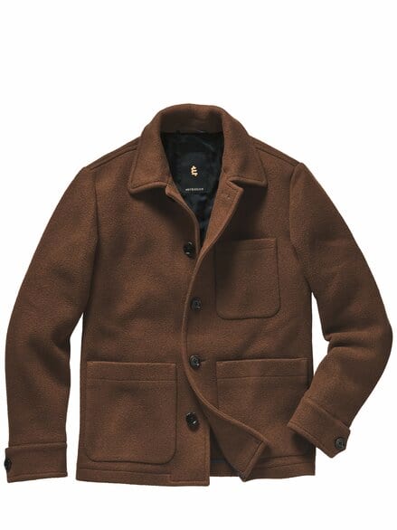 Werkstück-Wolljacke karamell