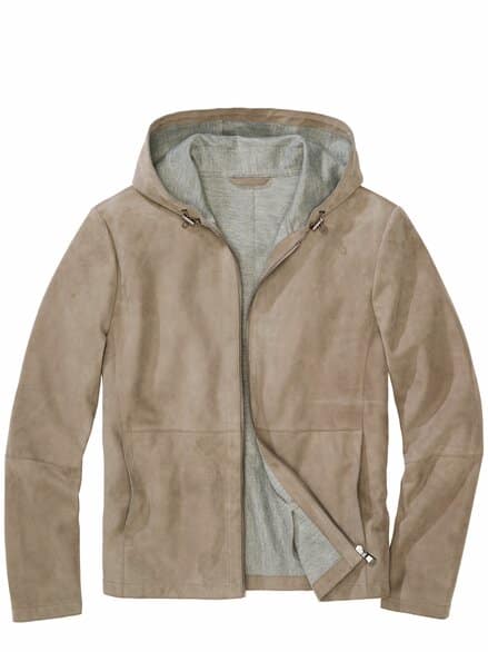 Velours-Hoodie Voyager taupebraun