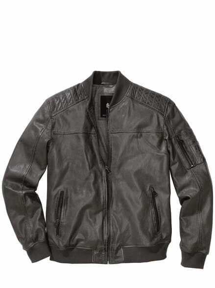 Lederblouson Cockpit runway-grau