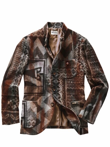 Sakko Lusandro Patchwork baumrinde/fels