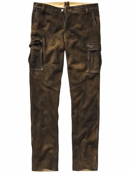 Kernige Cargo-Lederhose krachlederbraun