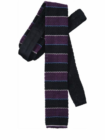 Tag & Nacht-Strickkrawatte schwarz/pflaume