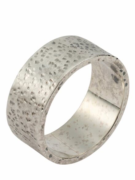 Hammerschlag-Ring silber