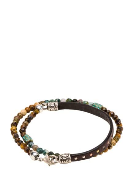 Kraftvolles Wickelarmband braun/grün