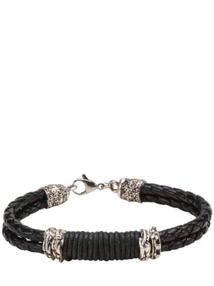 Massives Lederarmband schwarz