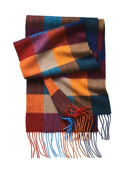 Landgut-Schal Karo ocker/rot