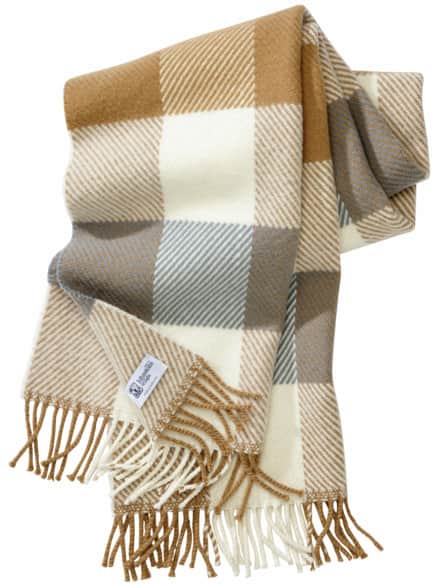 Blitzlächeln-Schal Karo Latte Macchiato