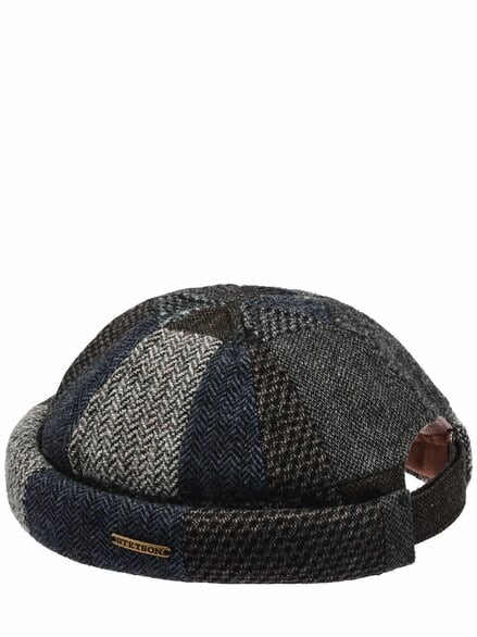 Patchwork-Dockermütze indigo/kastanie