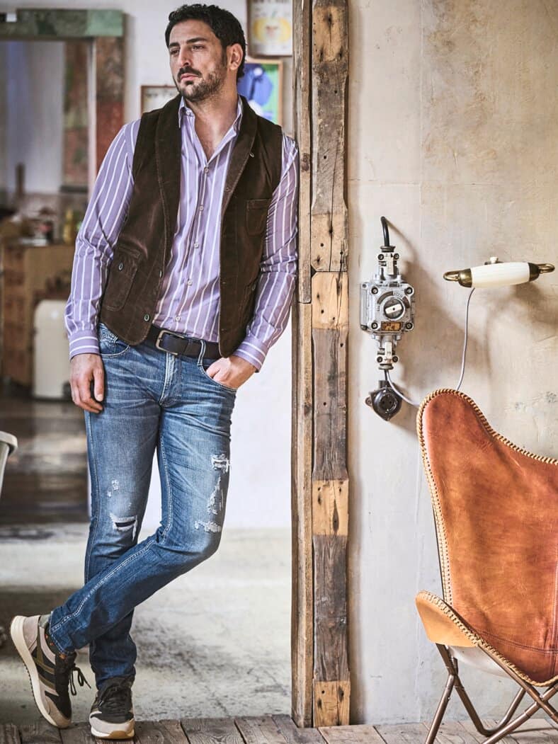 Potenzial-Hemd flieder-weiß