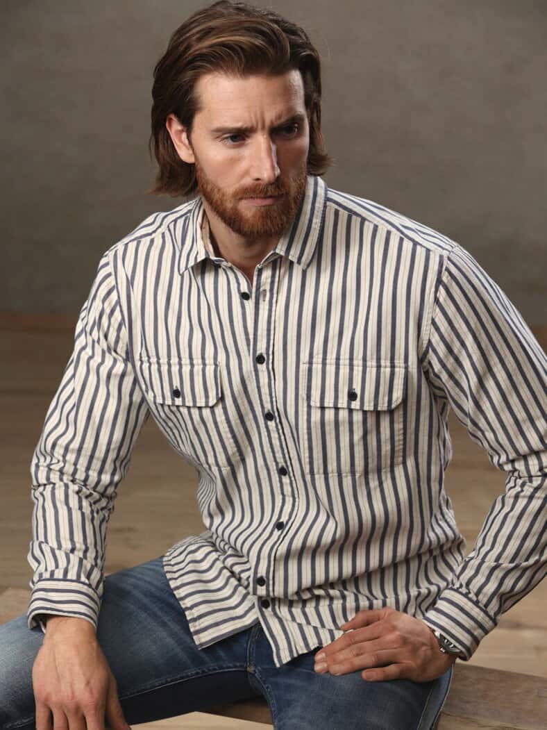 Patagonien-Hemd Streifen sand/gletscher