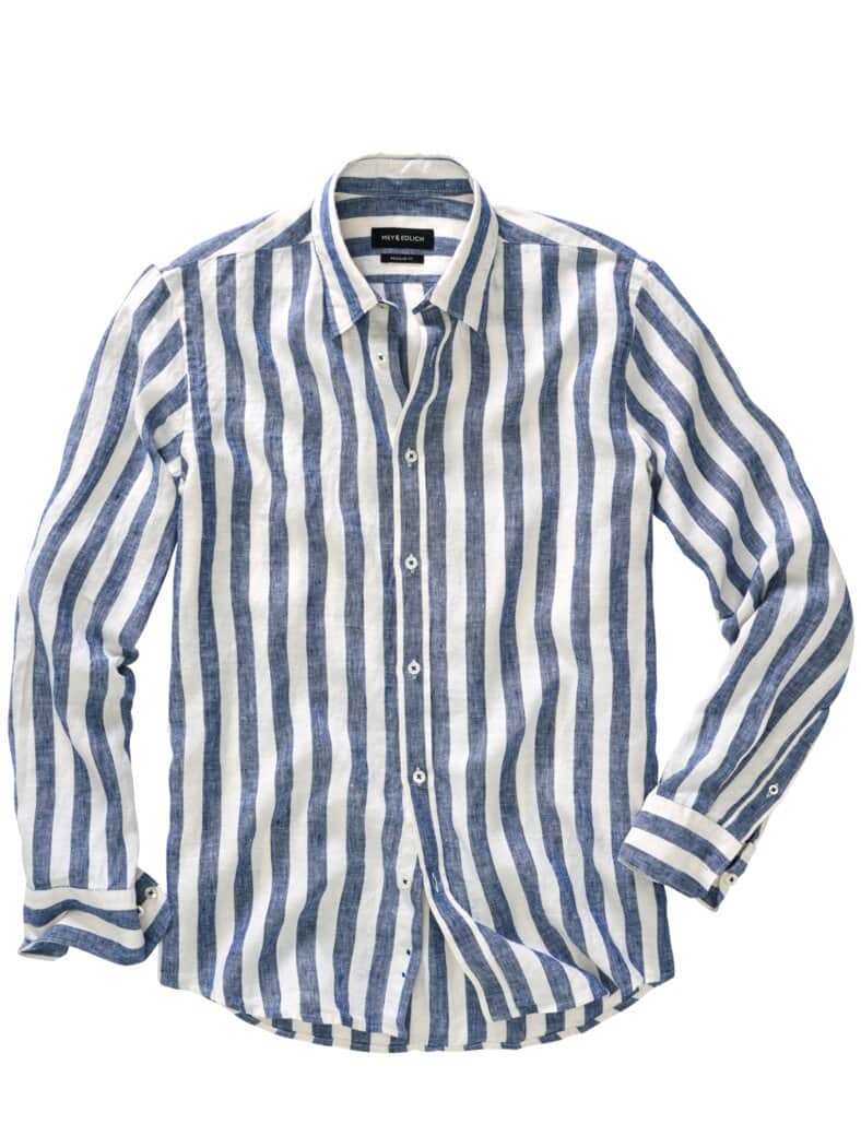 Mediterranes Streifenhemd Streifen blau/weiß