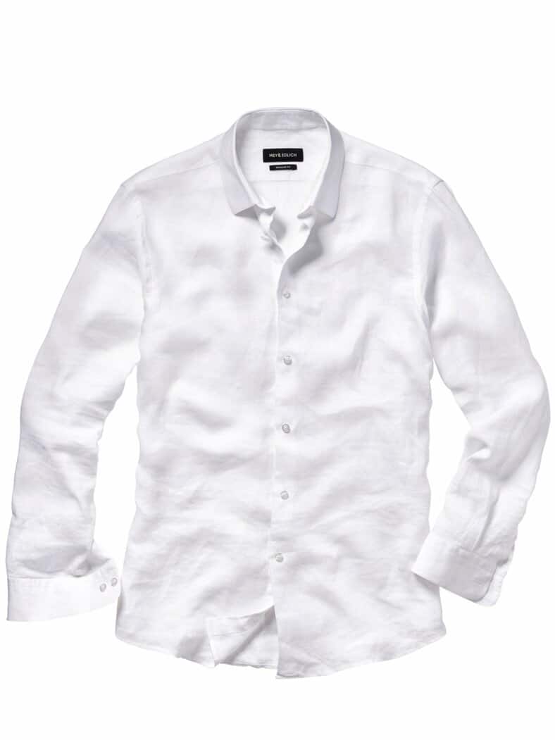 Prestige-Leinenhemd reinweiß