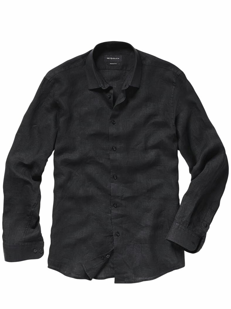 Prestige-Leinenhemd würdig-schwarz