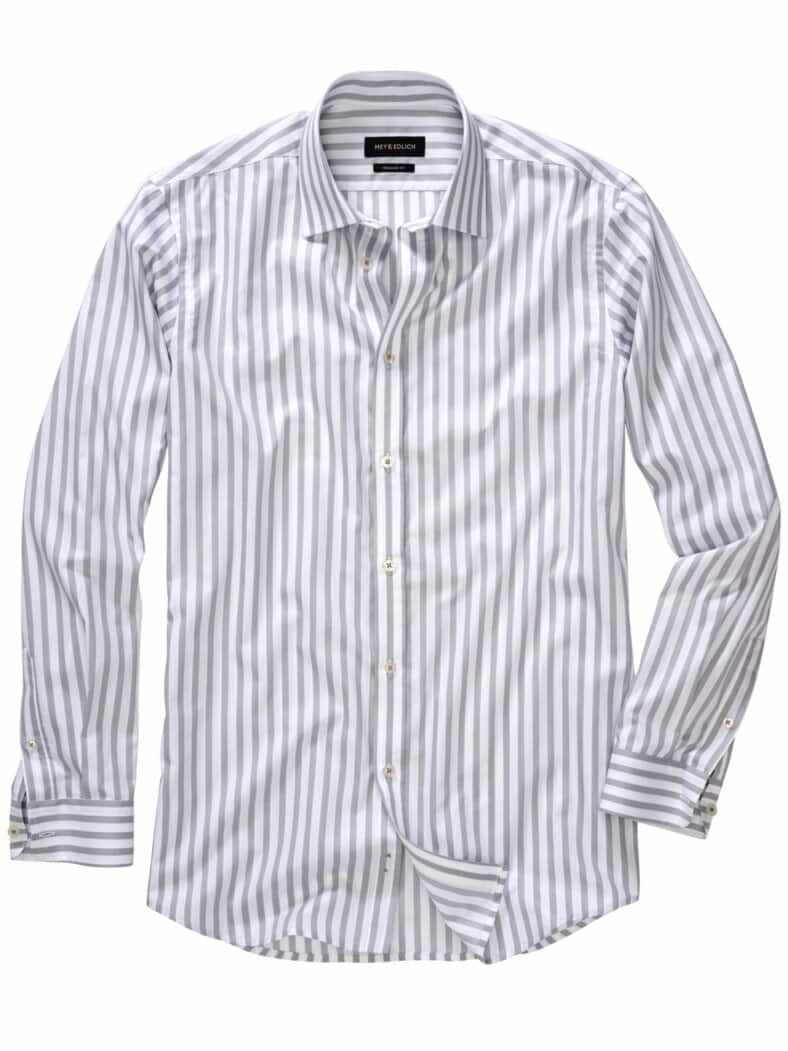Klare-Linie-Hemd Streifen silbergrau