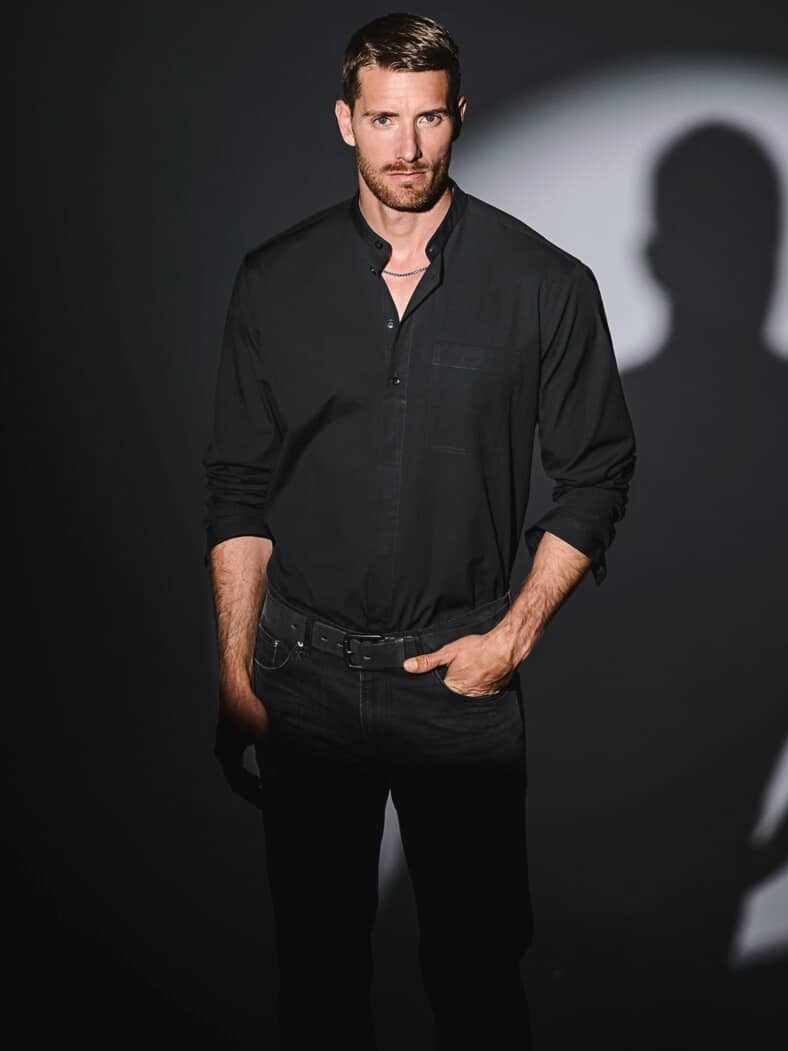 Künstler-Hemd tiefschwarz