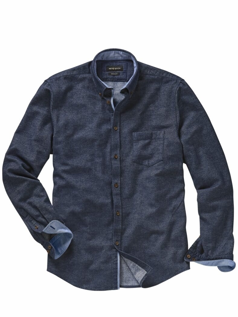 Denim-Look-Flanellhemd denim-blau