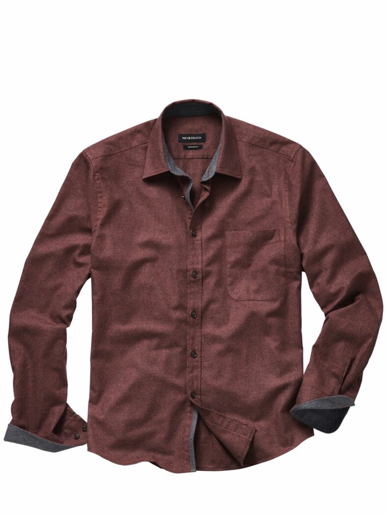 Bikulturelles Hemd melanzanarot