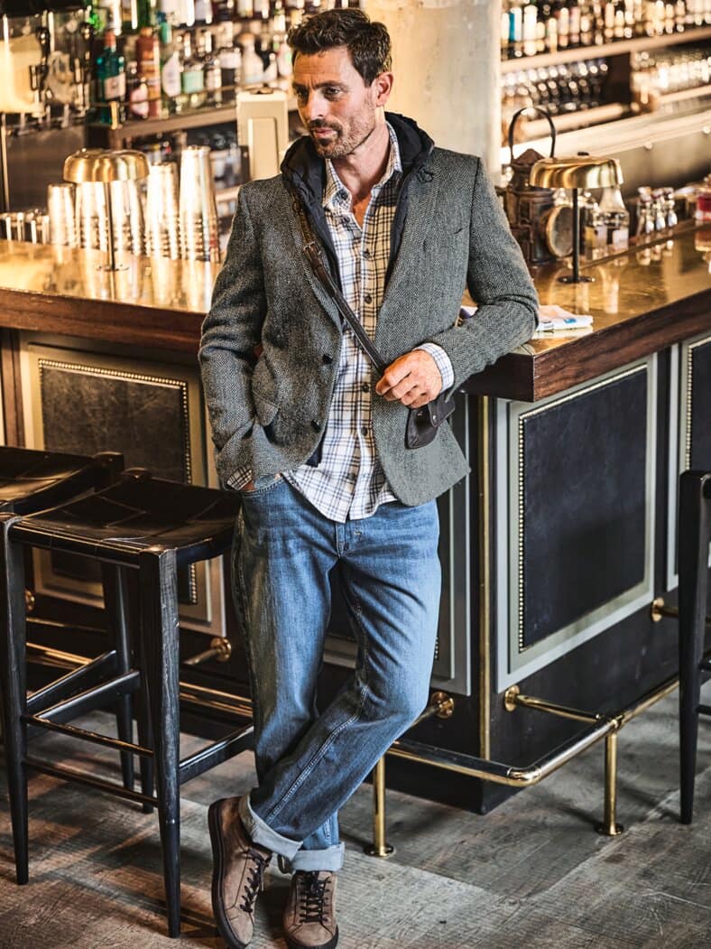 Flanellhemd Mont Blanc Karo blau/weiß