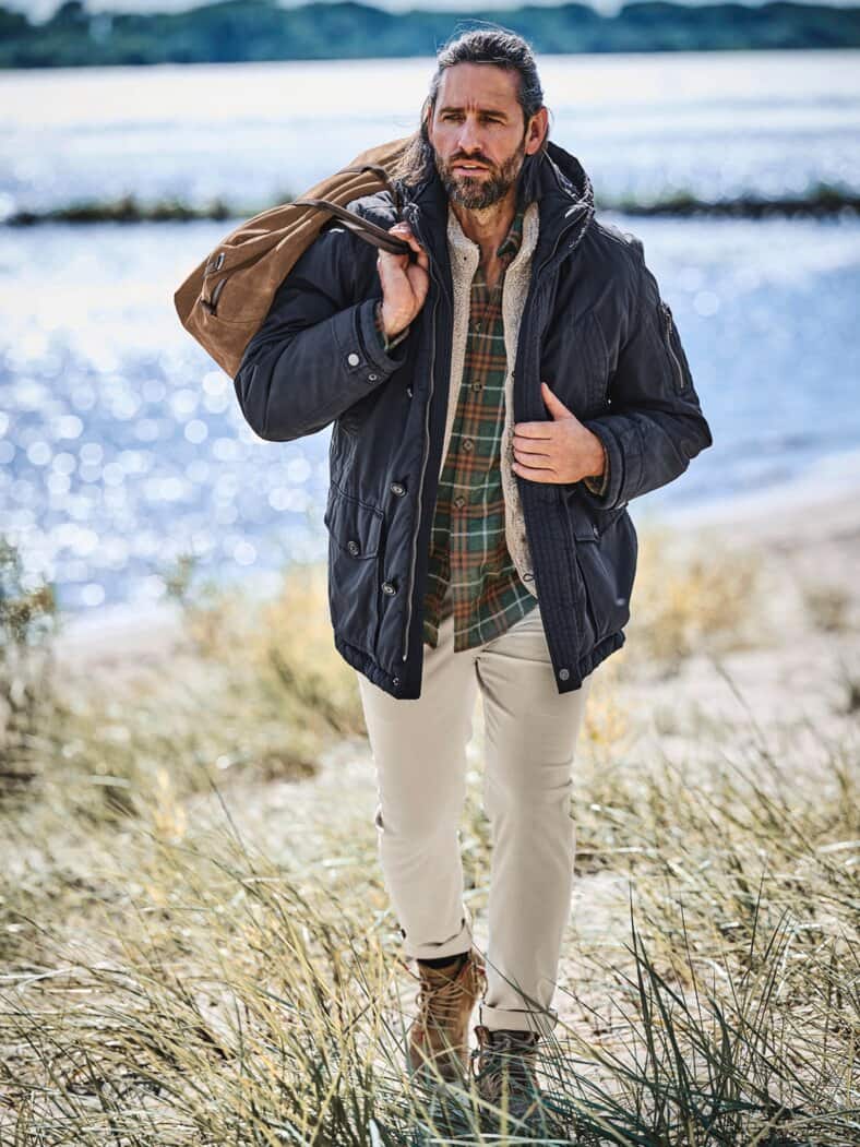 Kerniges Karohemd waldgrün/orange