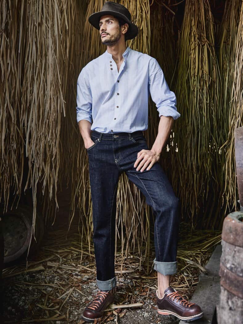 Feinstreifenhemd Streifen weiß