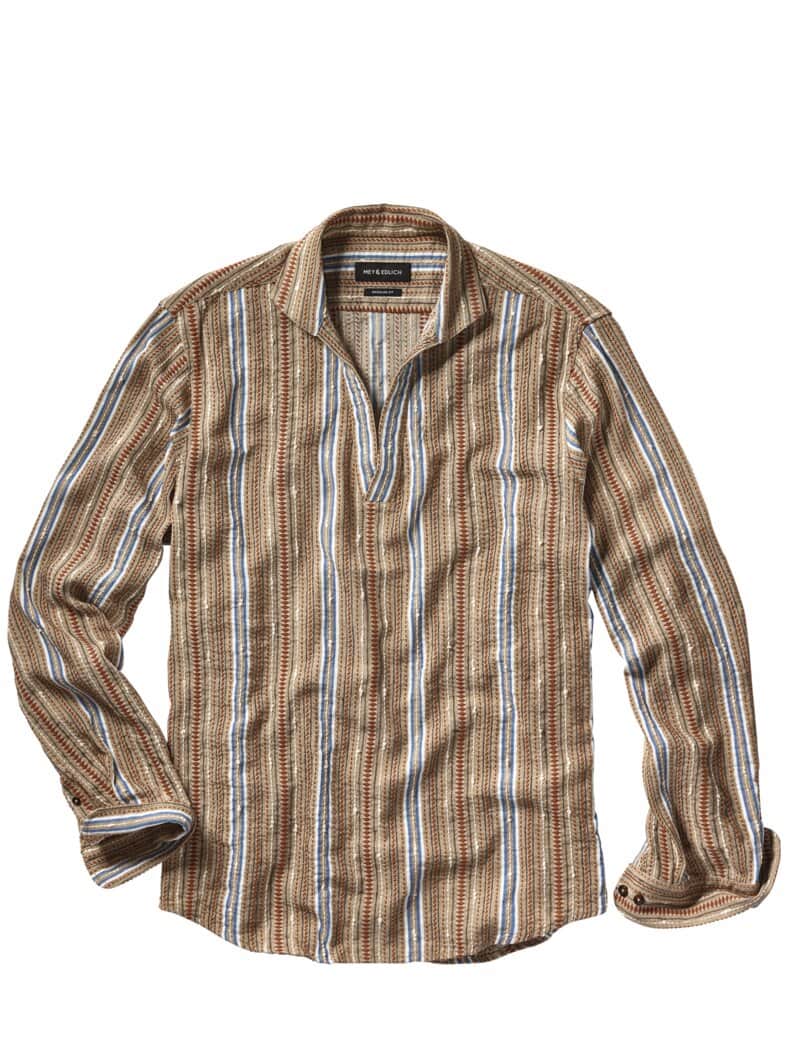 Italo-Schlupfhemd terra/azzurro