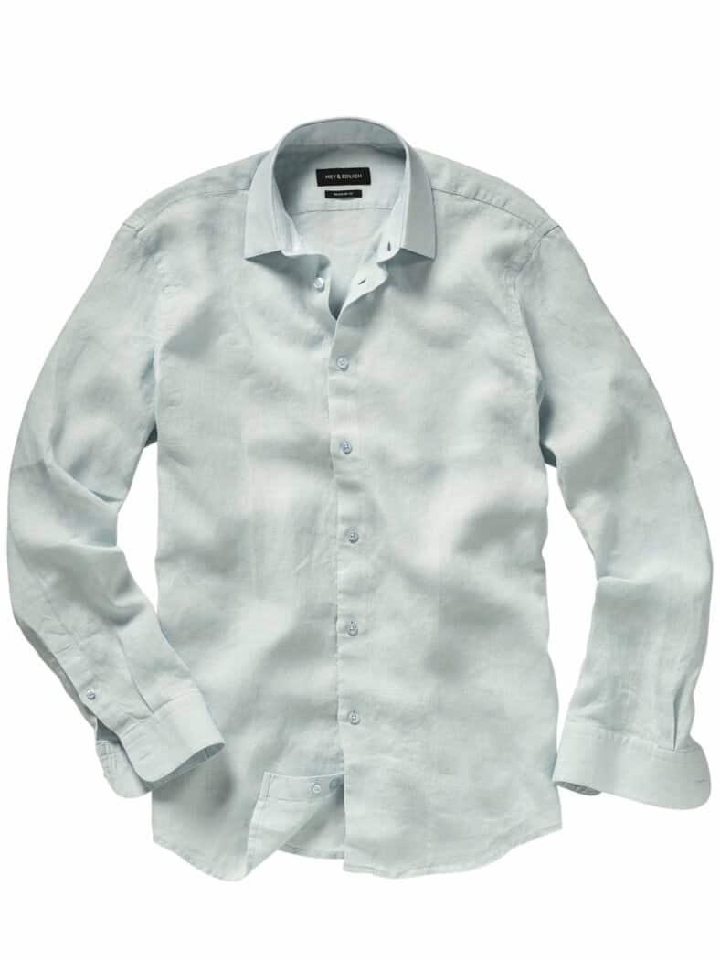 Prestige-Leinenhemd beständig-hellblau