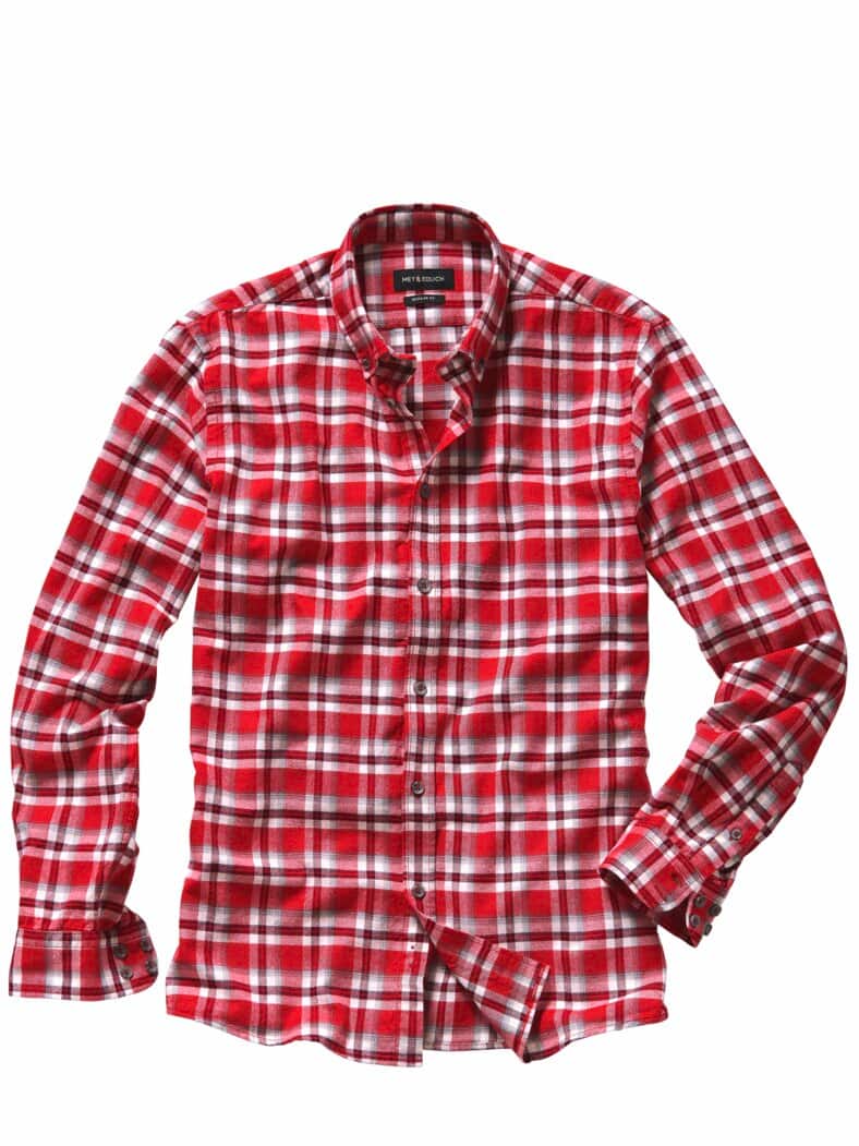 Signalkaro-Flanellhemd tartanrot