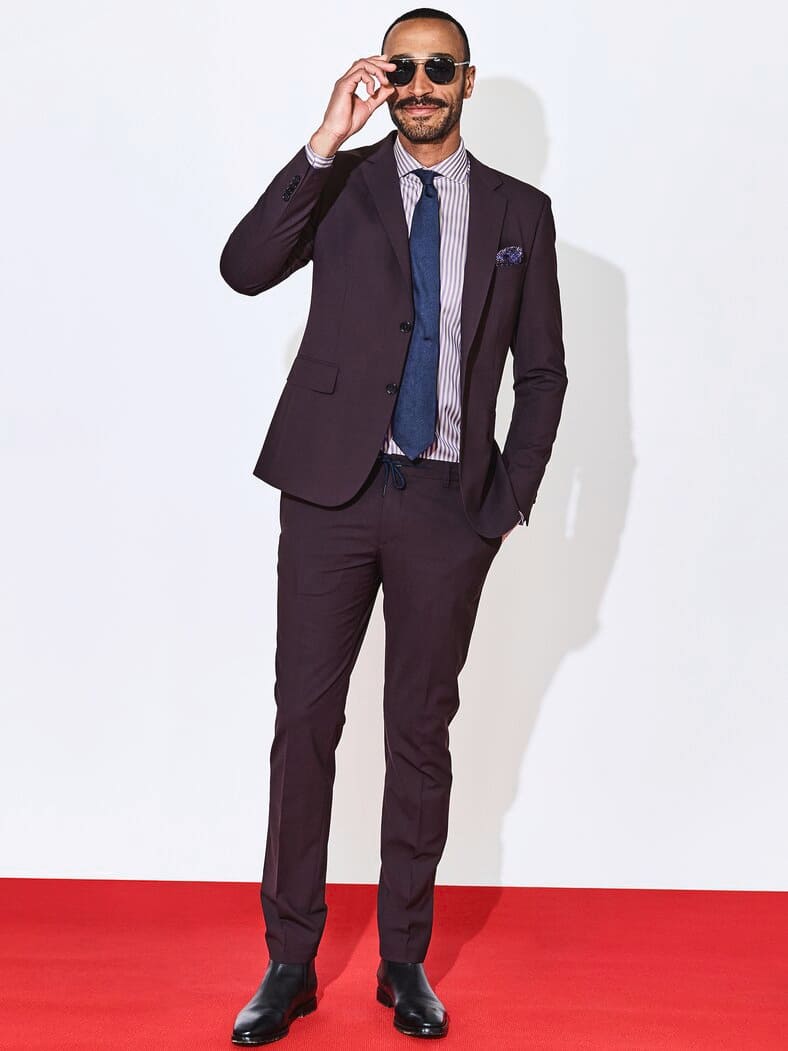 Streifenhai-Hemd fliederstreifen