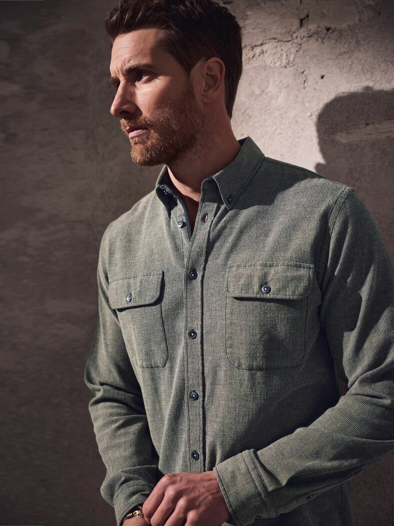 Konjunktion-Hemd blaugrau