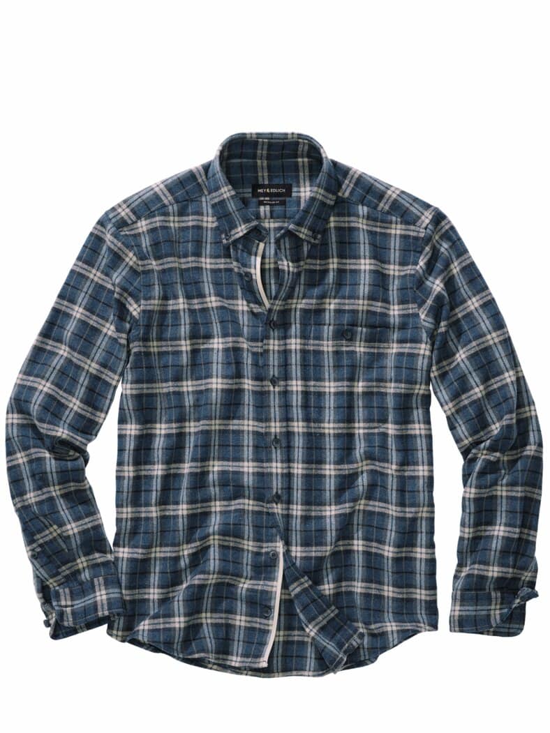 Transformiertes Flanellhemd flussblau