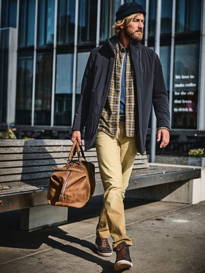 Transformiertes Flanellhemd weizengelb