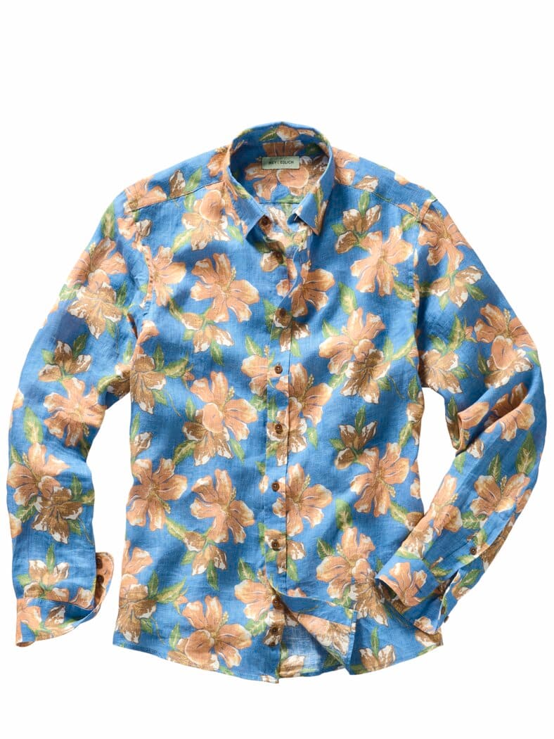 Lebenslust-Hemd hibiskus/blau