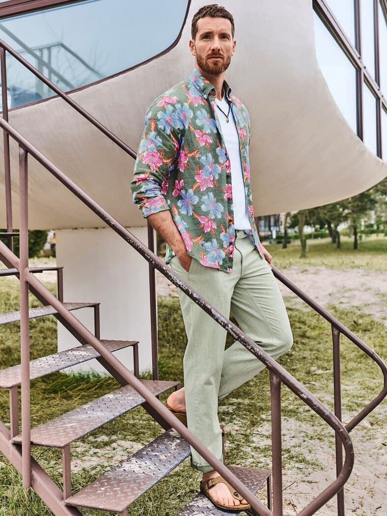 Lebenslust-Hemd hibiskus/grün