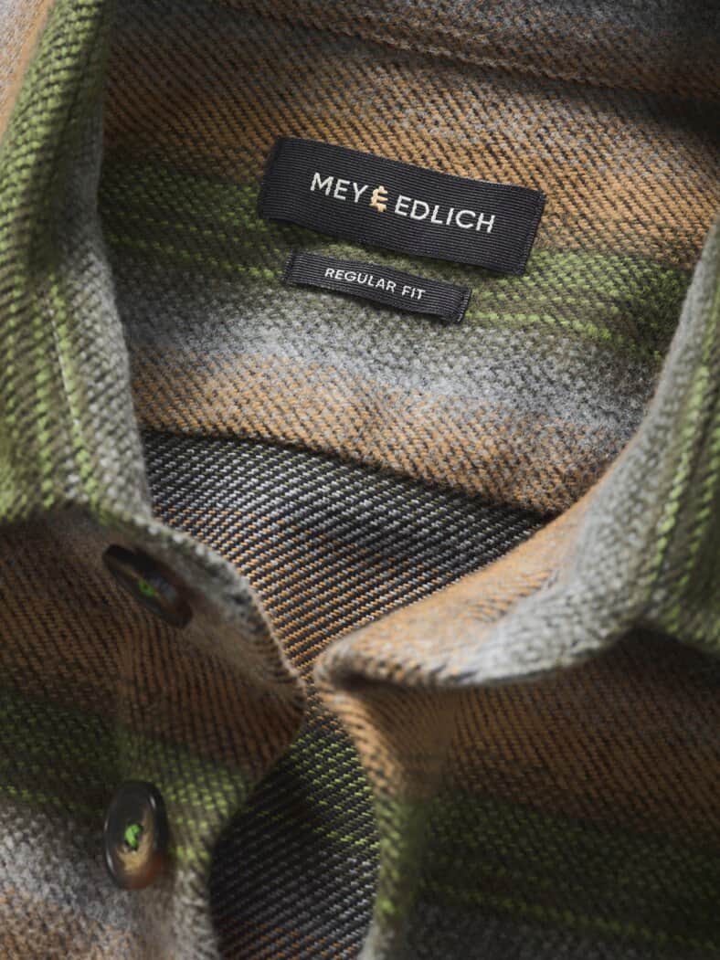 Flanell-Overshirt eukalyptus/weizen