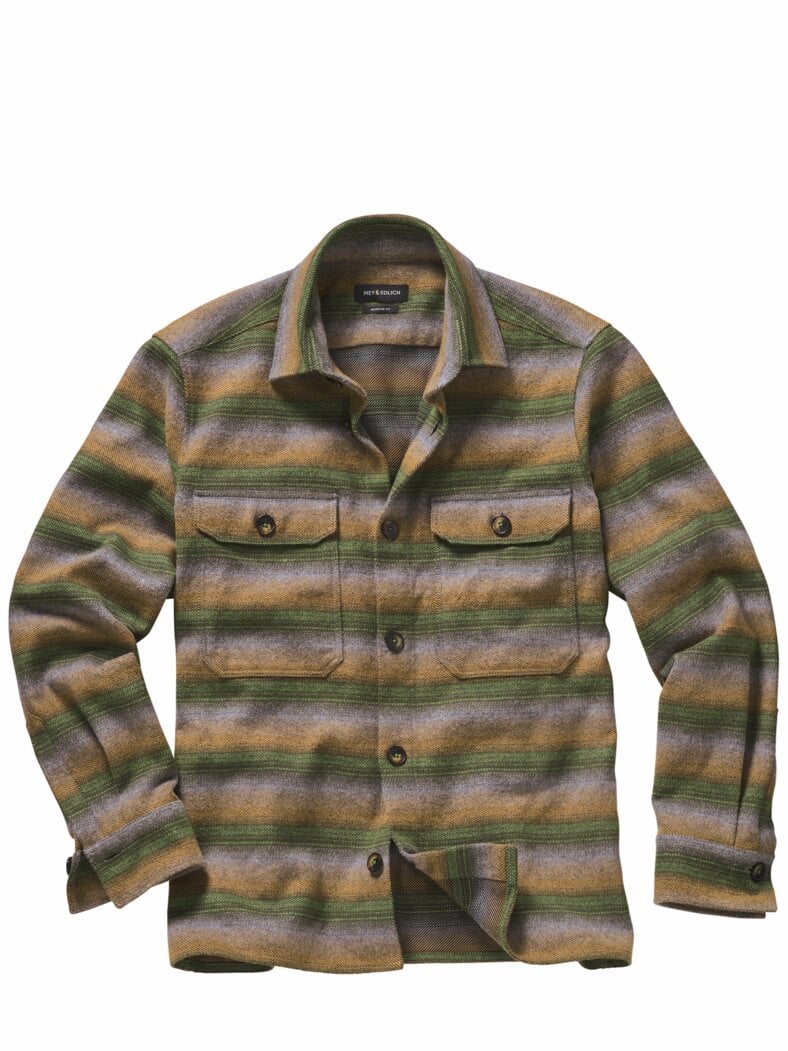 Flanell-Overshirt eukalyptus/weizen