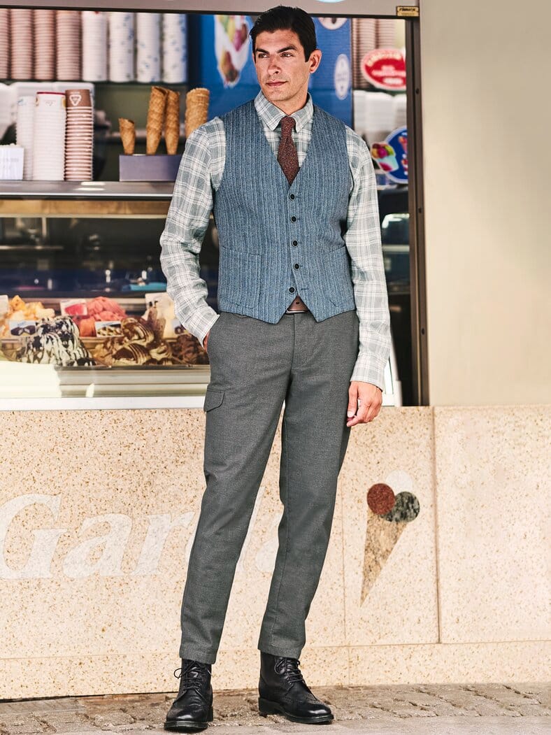 Feinsinn-Karohemd fels/schnee