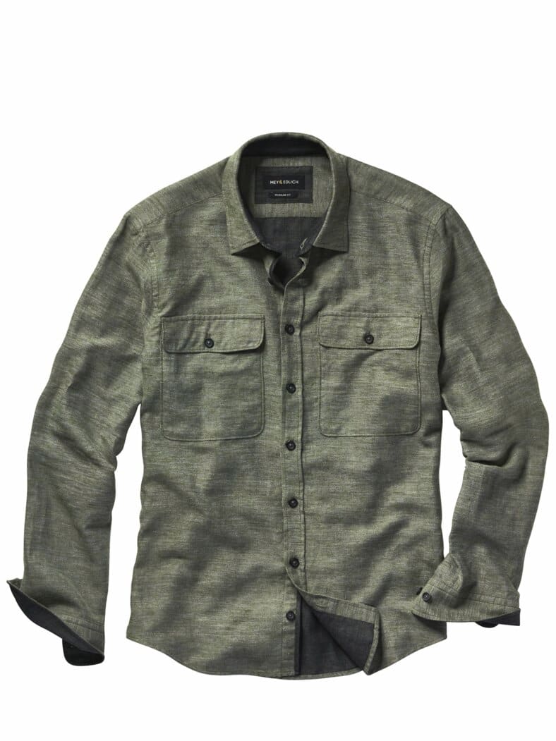 Melange-Hemd salbei-melange