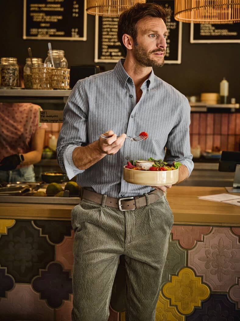 Nadelstreifenshirt Basta granit