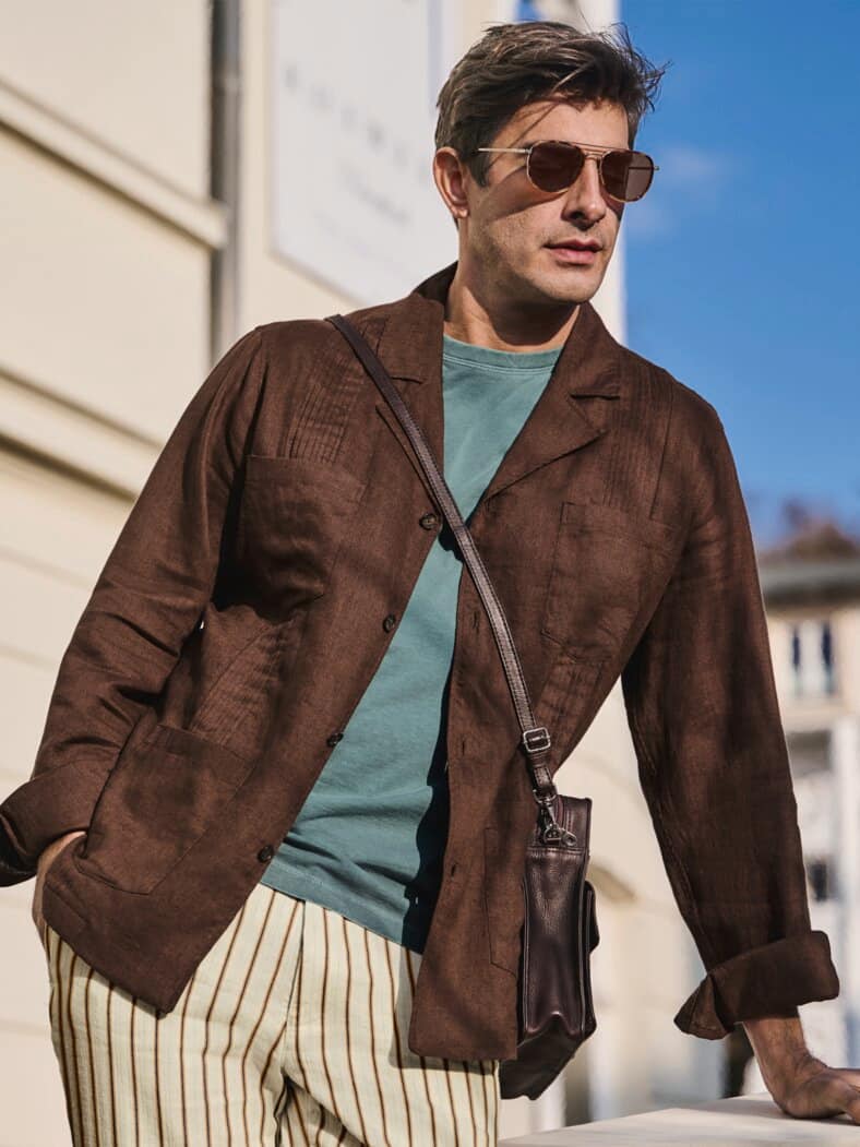 Guayabera-Overshirt tabakblatt