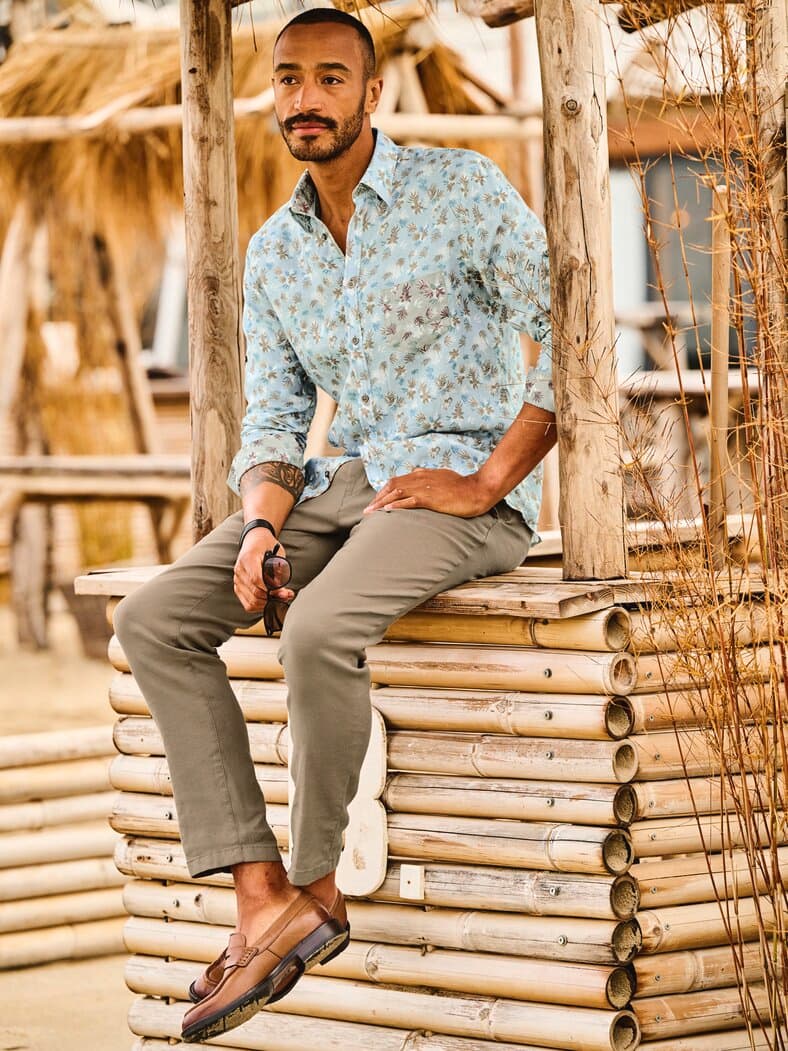 Palmira-Leinenhemd tropenblau