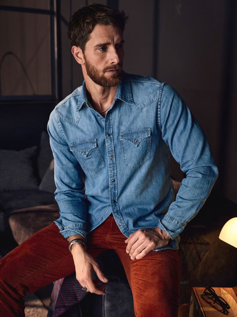 Western-Jeanshemd medium-denim