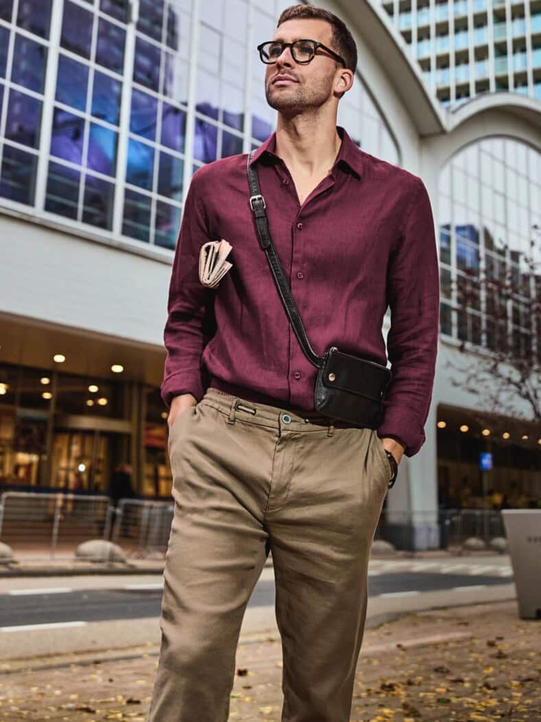 Prestige-Leinenhemd fruchtig-beere