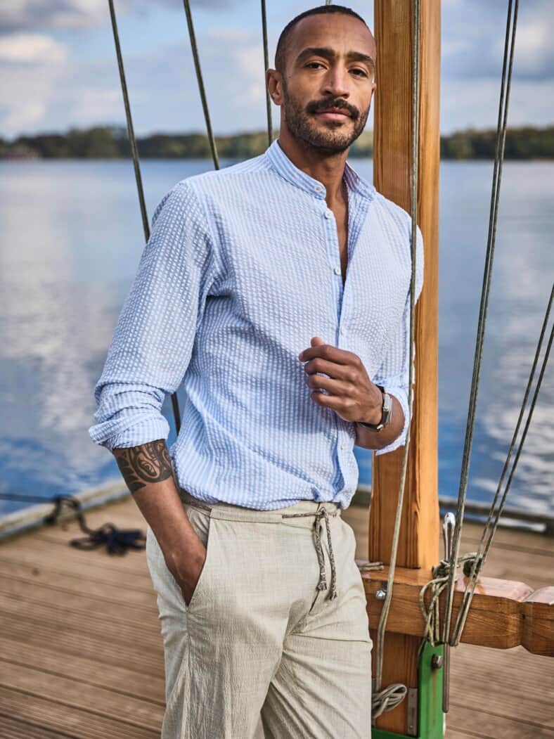 Shir o shekar-Hemd blaustreifen