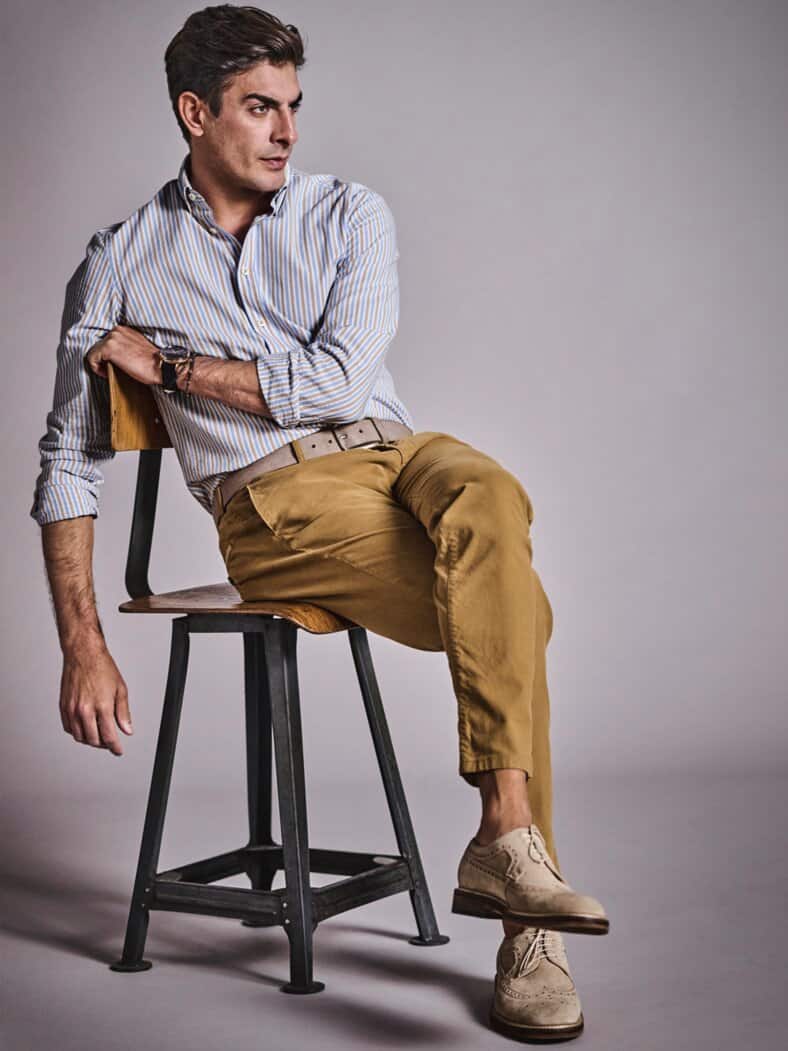 Business-As-Unusual-Shirt kaffee-streifen