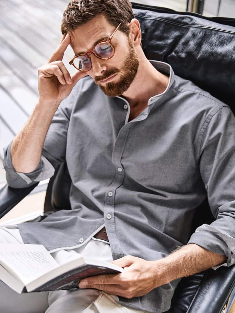 Protagonisten-Hemd steinblau