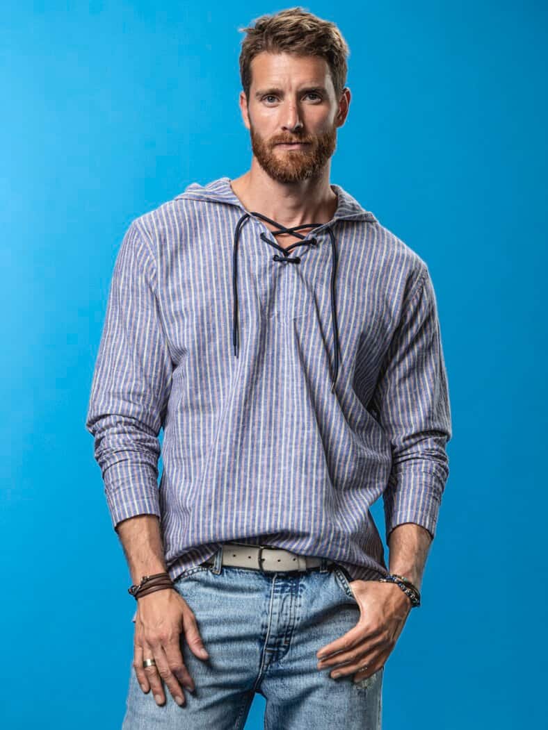 Stadtviertel-Hemd Streifen horizontblau