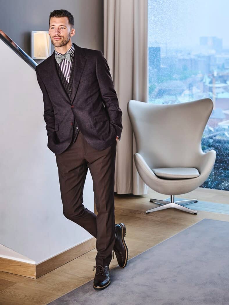 Reichweite-Hemd violett/weiß