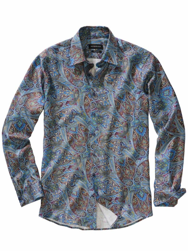 Vorfreude-Hemd Paisley aqua