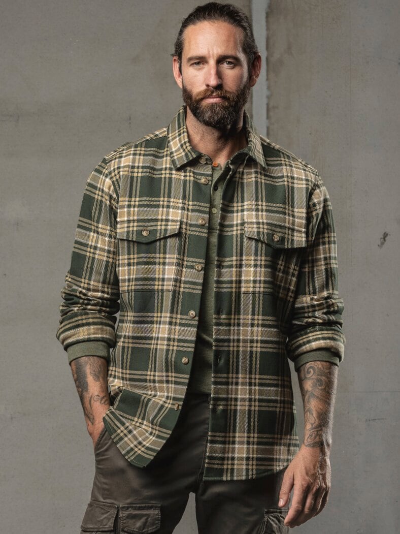 Legendäres Overshirt Karo waldgrün